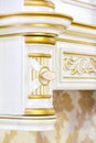 Fragment ÃÂlassic style kitchen and dining room interior in beige pastoral colors Royalty Free Stock Photo